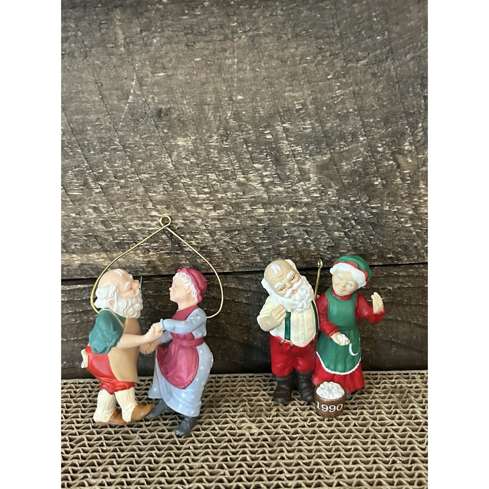 Hallmark Ornaments 2 VTG 1988 Shall We Dance Mr & Mrs Claus